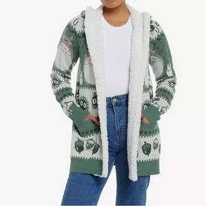 Studio Ghibli My Neighbor‎ Totoro Fair Isle Sherpa Open Cardigan Hot Topic